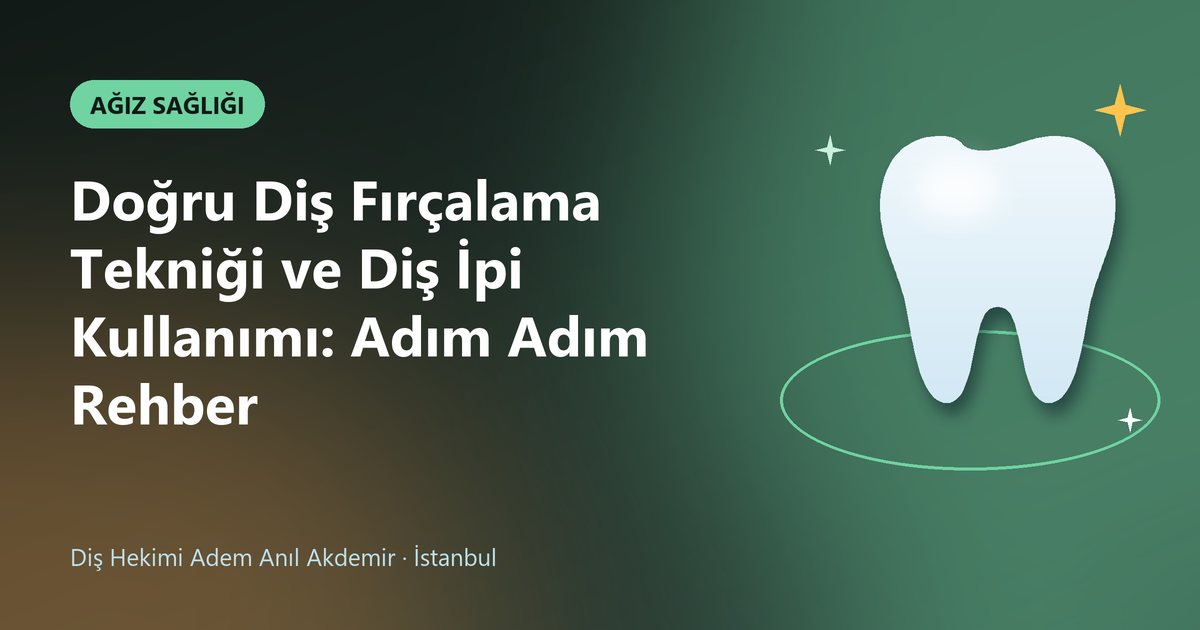 Doğru Diş Fırçalama Tekniği ve Diş İpi Kullanımı: Adım Adım Rehber – Dt. Adem Anıl Akdemir blog kapak görseli